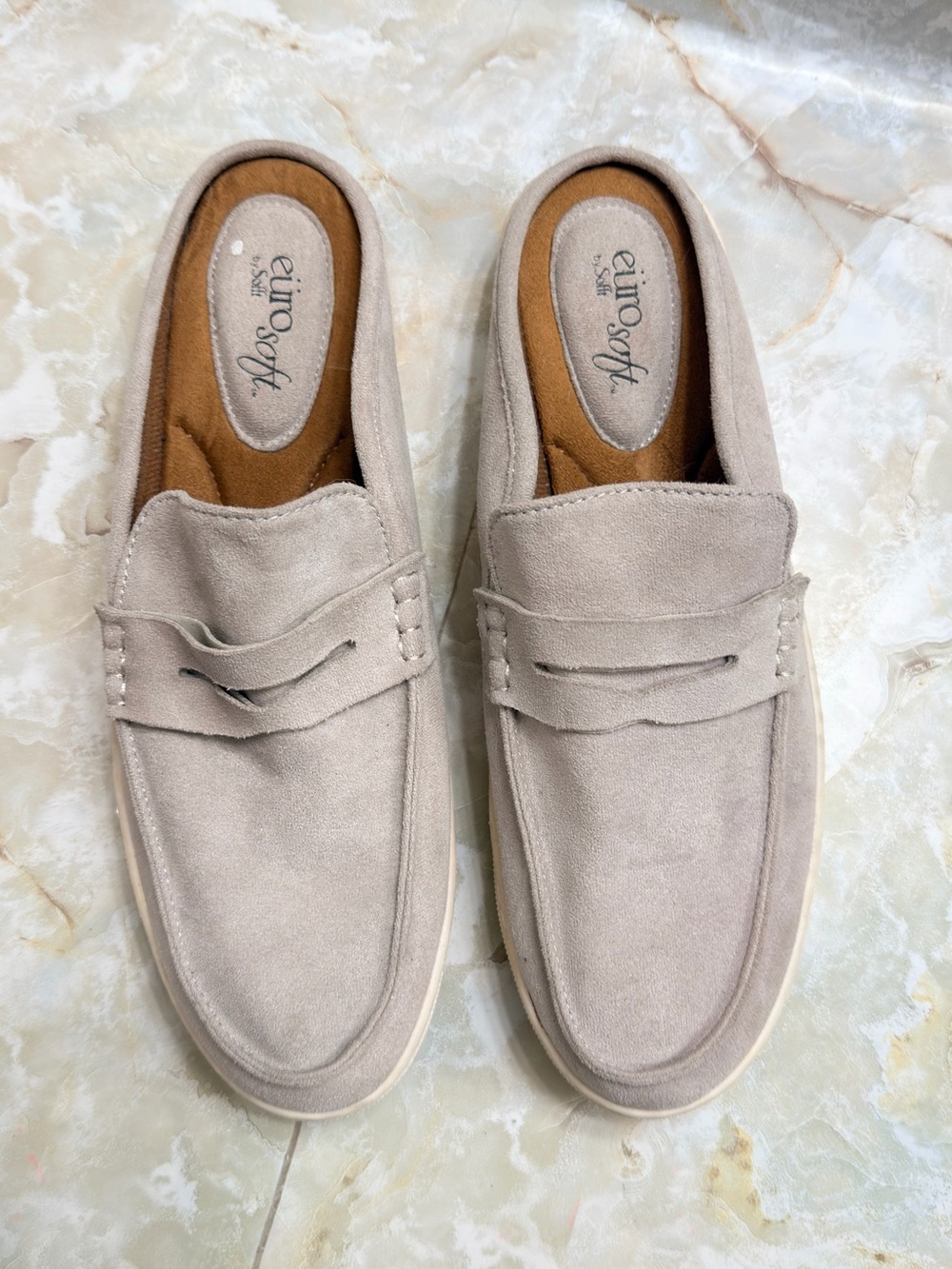 EuroSoft Women’s Taupe Suede Moccasin Loafers